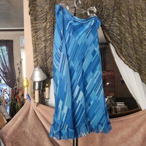 K29  Vintage Sexy Silk Jones New York Skirt  ruffled hem, lined